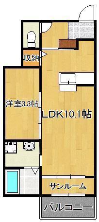 メゾンド・トゥルー(1LDK/1階)の間取り写真