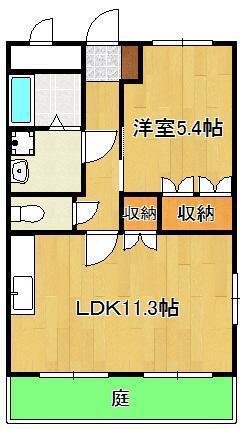 LION HIKARI(1LDK/1階)の間取り写真