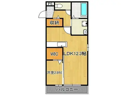 リアン ド ファミーユ A棟(1LDK/2階)の間取り写真