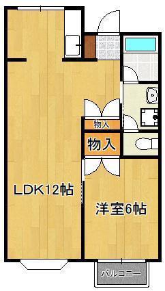 メゾン21カワナミ(1LDK/2階)の間取り写真