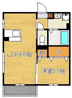 リーフコート星ヶ丘(1LDK/1階)の間取り写真