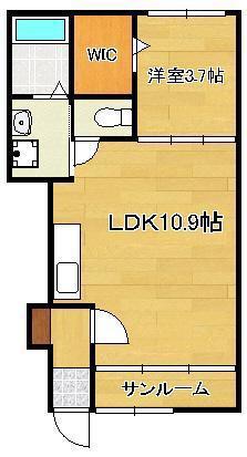 サンリット八児(1LDK/1階)の間取り写真