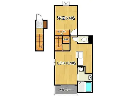 ONE LOVE(1LDK/2階)の間取り写真