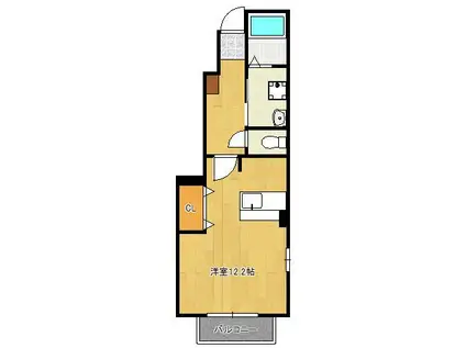 ブローテM・Y Ⅱ(ワンルーム/1階)の間取り写真