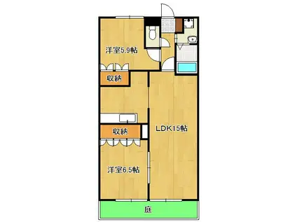 フォルティア(2LDK/1階)の間取り写真