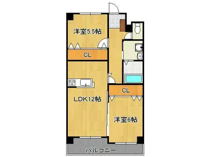 ノーブル三ヶ森(2LDK/5階)の間取り写真