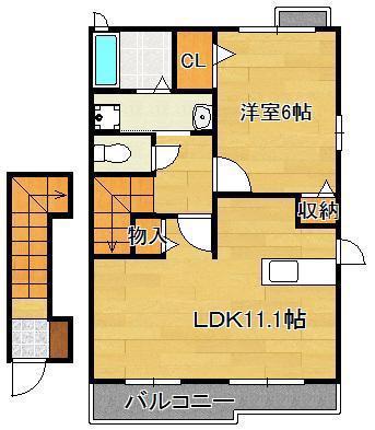 サニーひまわり(1LDK/2階)の間取り写真