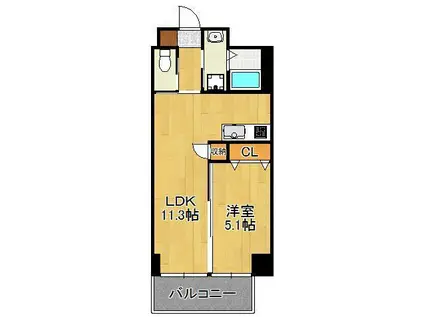 MDIフォレストガーデン三ヶ森(1LDK/5階)の間取り写真