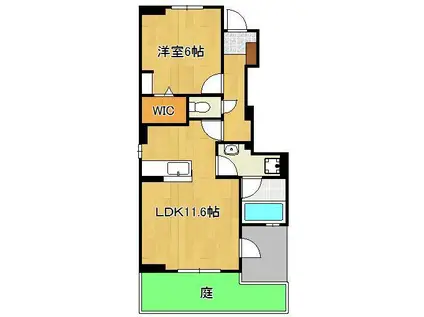 フリシュ(1LDK/1階)の間取り写真