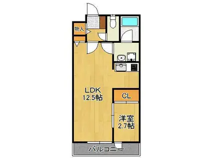 カルナ・コート(1LDK/2階)の間取り写真