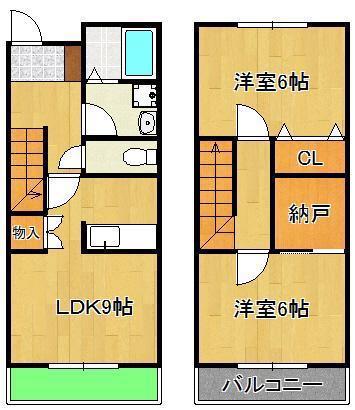 リヴェール馬場山(2SLDK/1階)の間取り写真