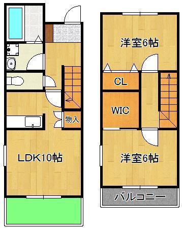プランドール馬場山(2LDK/1階)の間取り写真