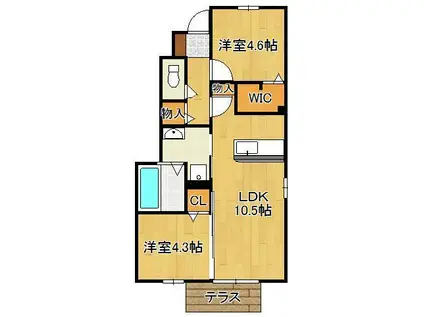 ARIETTA(2LDK/1階)の間取り写真