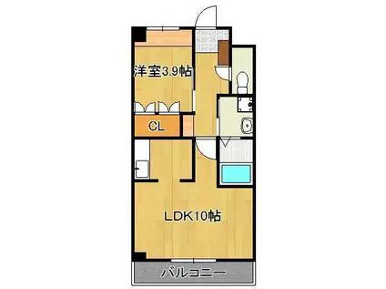 ラルーチェ サンリッチ(1LDK/2階)の間取り写真