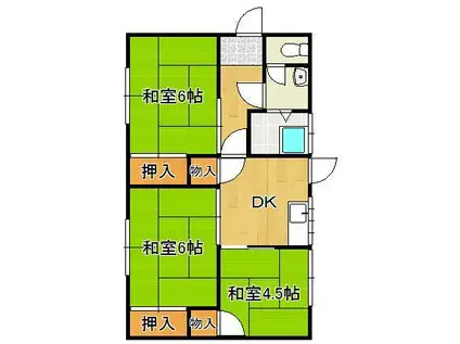 筑豊電気鉄道 感田駅 徒歩6分 1階建 築25年(3DK)の間取り写真