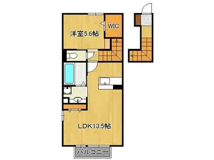 プランタン星ヶ丘5(1LDK/2階)の間取り写真