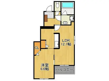セレクト光(1LDK/1階)の間取り写真