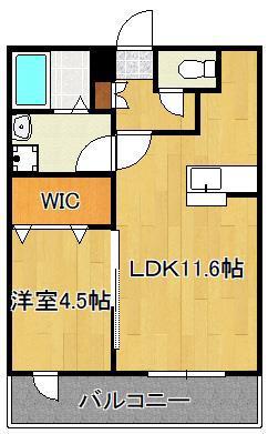 プライマリー直方(1LDK/1階)の間取り写真