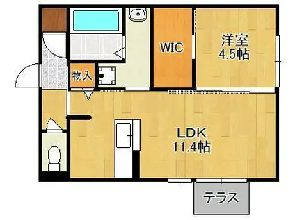 エレガンスHIMIS(1LDK/1階)の間取り写真