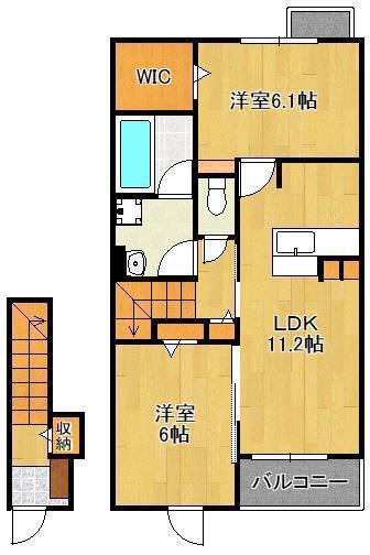 アデニウム錦水(2LDK/2階)の間取り写真