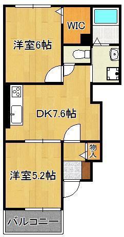 メゾン下境A(2DK/1階)の間取り写真