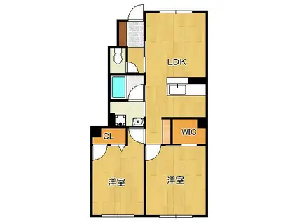 フルハウスⅡ(2LDK/1階)の間取り写真