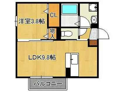 喜宝 ICHINOSE(1LDK/1階)の間取り写真