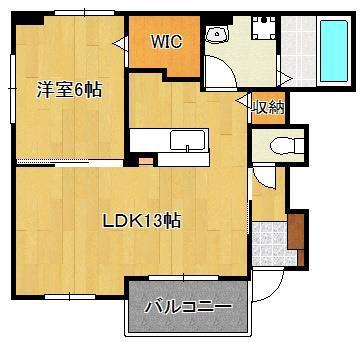 コンフォルタ茶屋の原(1LDK/1階)の間取り写真