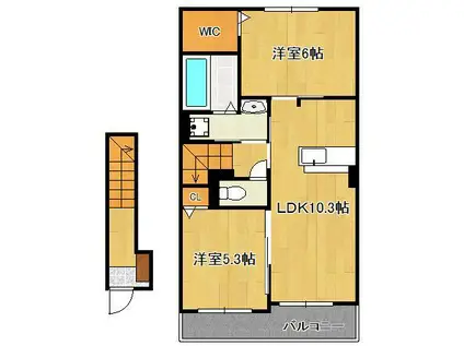 フェニックスN Ⅰ(2LDK/2階)の間取り写真