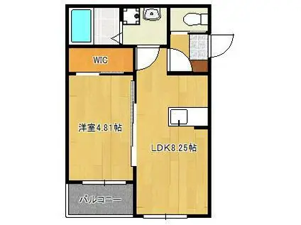 BRAVE BASE 八幡西(1LDK/1階)の間取り写真