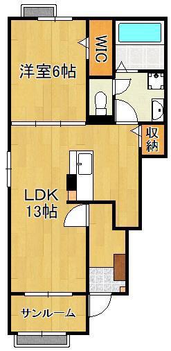 ブローテⅣ A(1LDK/1階)の間取り写真