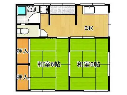 別当町長屋A(2DK/1階)の間取り写真