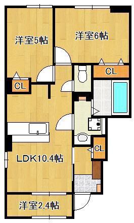 PARKSIDE COURTⅡ(2LDK/1階)の間取り写真