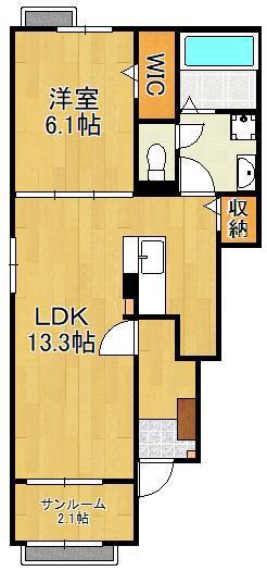 アルシオーネ A(1LDK/1階)の間取り写真