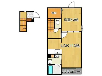 アルコバレーノ(1LDK/2階)の間取り写真
