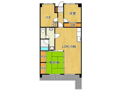 エクレール若葉台(3LDK/9階)の間取り写真