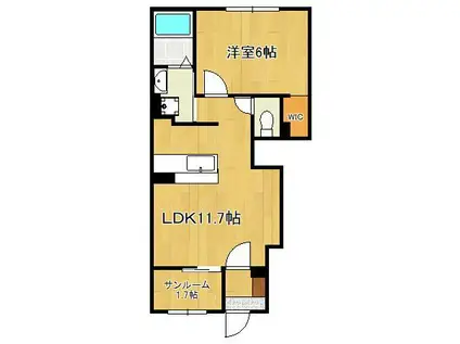 K-BLD NO.20(1LDK/1階)の間取り写真