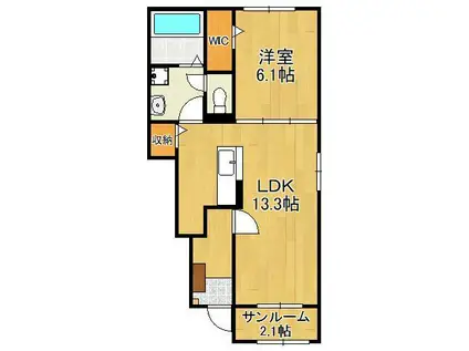 フォルトⅡ(1LDK/1階)の間取り写真
