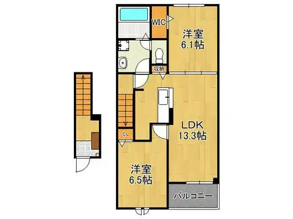 フォルトⅡ(2LDK/2階)の間取り写真