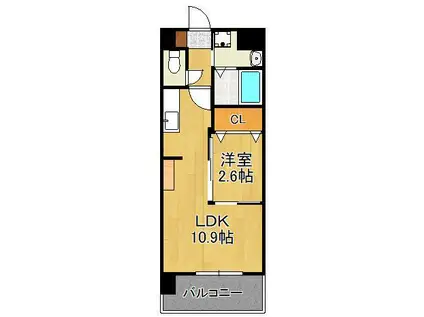 コンダクトレジデンスSANGAMORI(1LDK/6階)の間取り写真