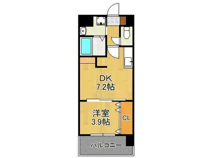 コンダクトレジデンスSANGAMORI(1DK/6階)の間取り写真