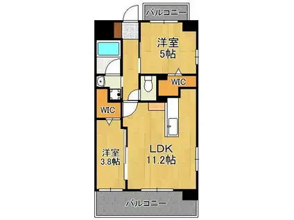 コンダクトレジデンスSANGAMORI(2LDK/4階)の間取り写真