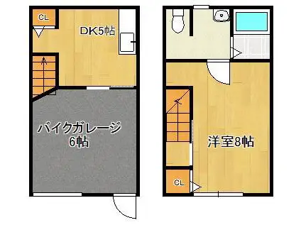 CROSS A棟(1DK/1階)の間取り写真