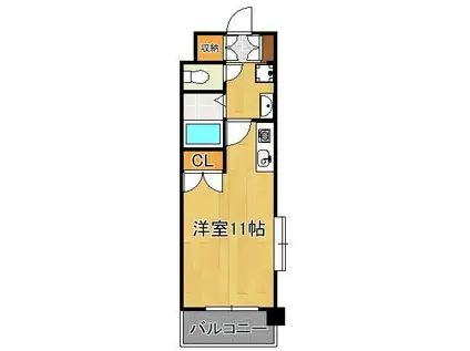 オークランドアサート折尾(ワンルーム/8階)の間取り写真