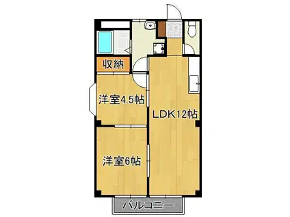 エルシャルマン(2LDK/2階)の間取り写真