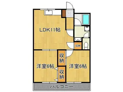 レジデンス相坂(2LDK/3階)の間取り写真