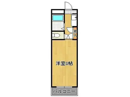 折尾自由ヶ丘センチュリー21 402(ワンルーム/4階)の間取り写真