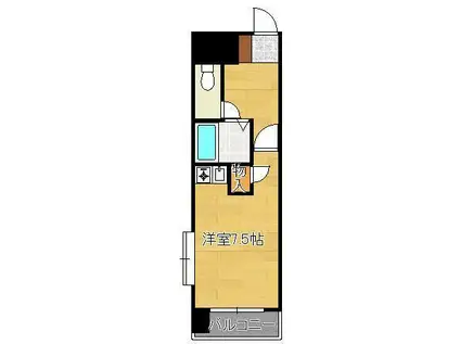 オリエンタル折尾(ワンルーム/6階)の間取り写真