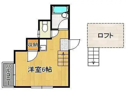 ジュネス折尾(ワンルーム/2階)の間取り写真