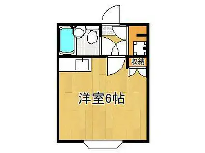 シティルーム折尾B(ワンルーム/2階)の間取り写真
